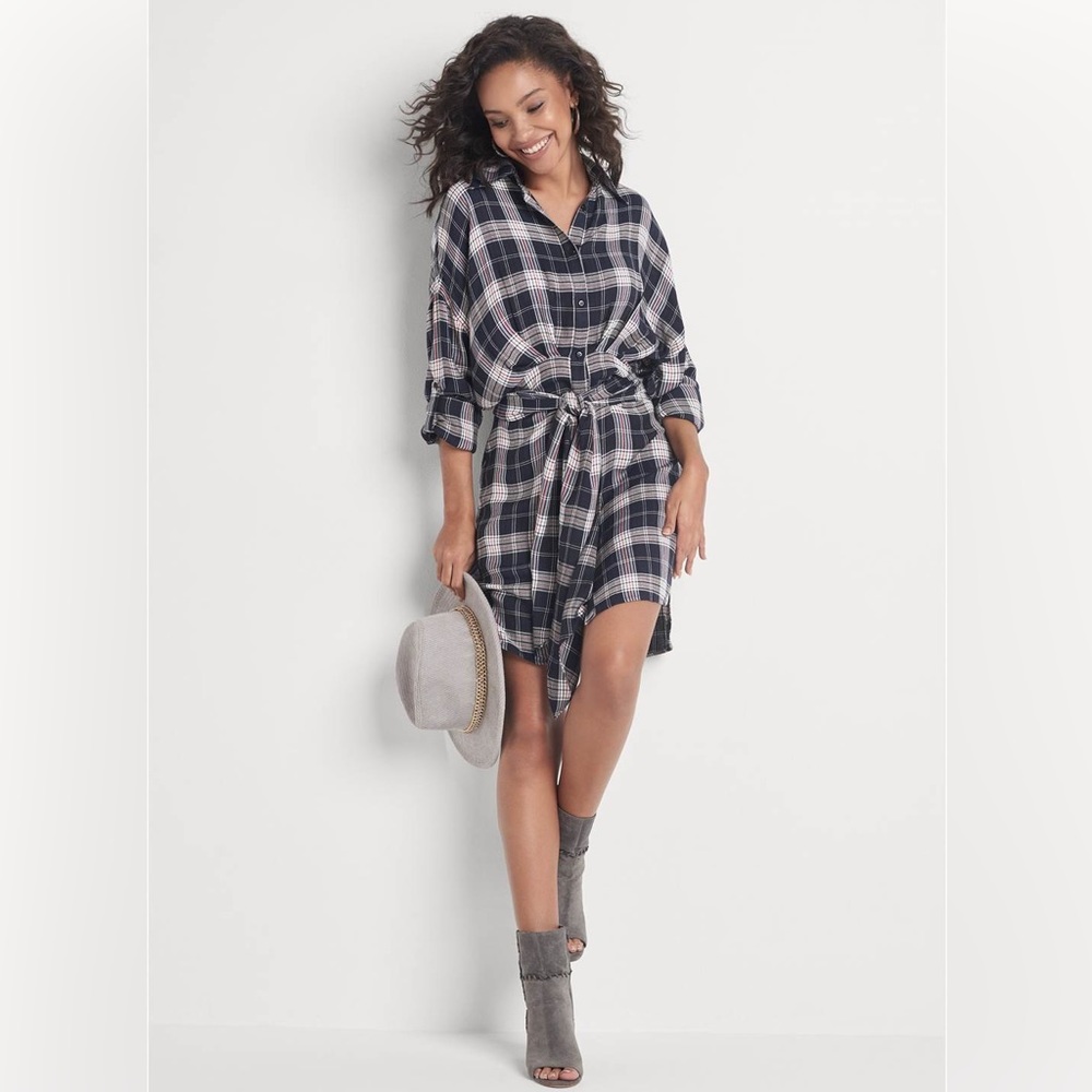 NEW IN PACKAGE Plaid Button Down Dress $44 NWT Fall Favorite
